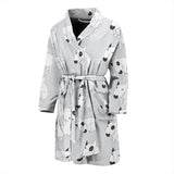 Bull Terrier Pattern Print Design 01 Men's Bathrobe