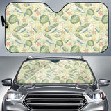 Hand Drawn Sea Turtle Fish Pattern Car Sun Shade