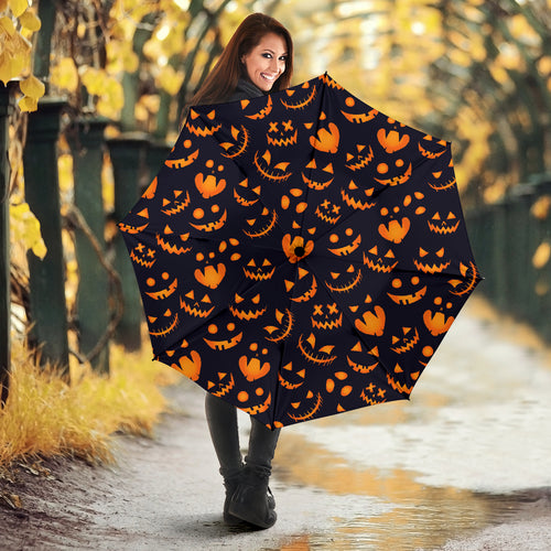 Halloween Pattern Pumpkin Background Umbrella