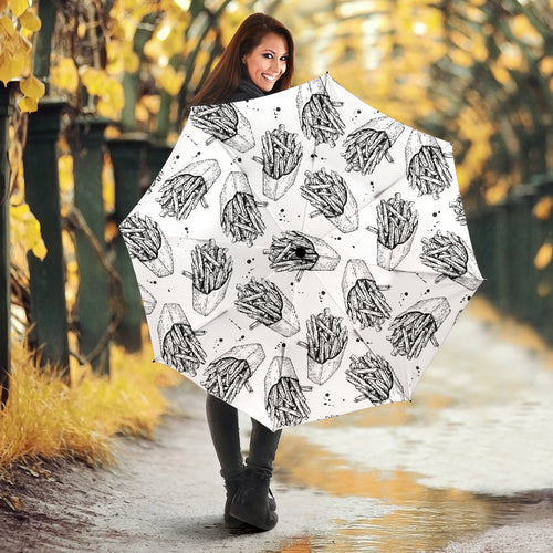 Hand Drawn French Fries Pattern Umbrella