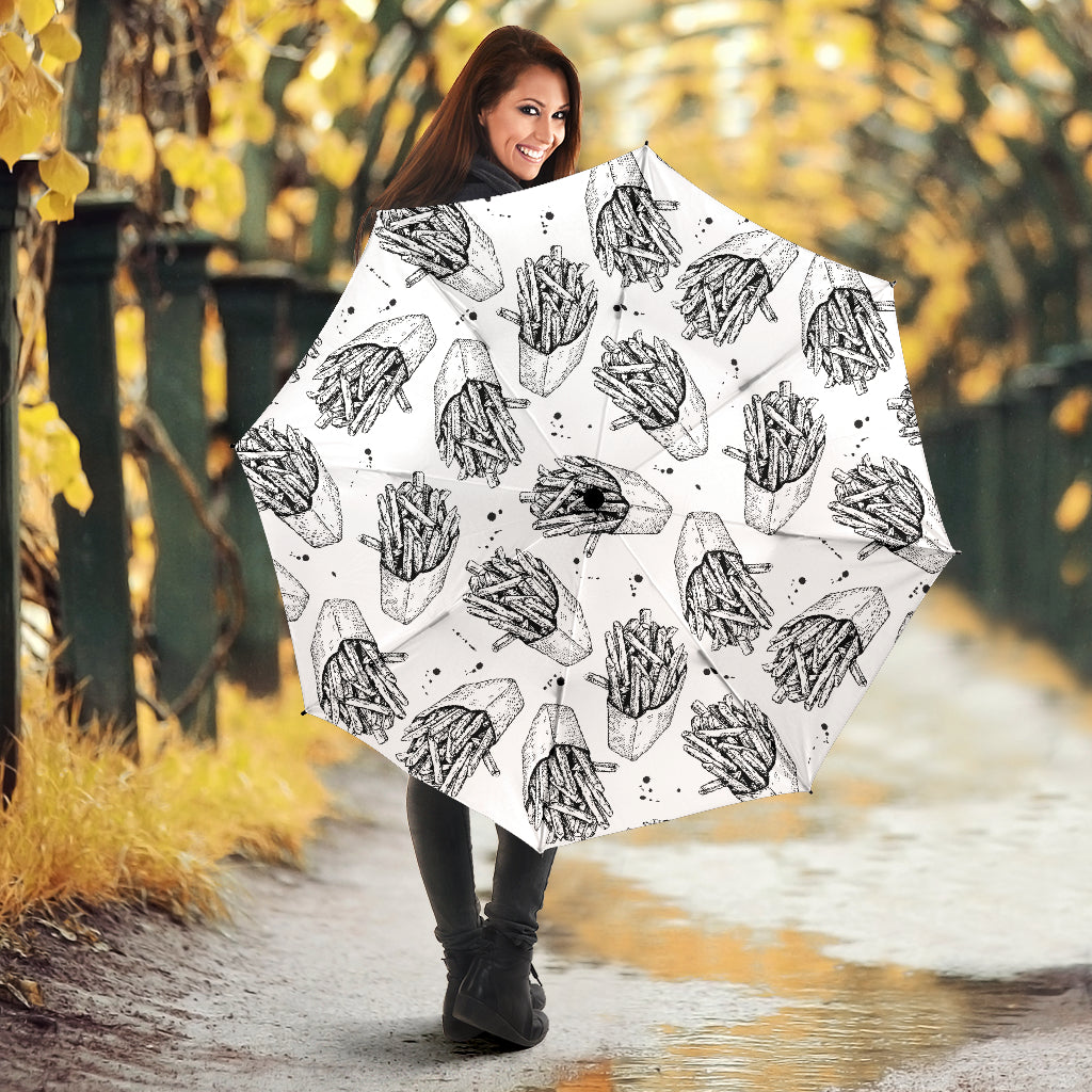 Hand Drawn French Fries Pattern Umbrella
