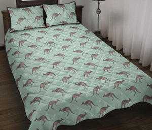 Kangaroo pattern background Quilt Bed Set