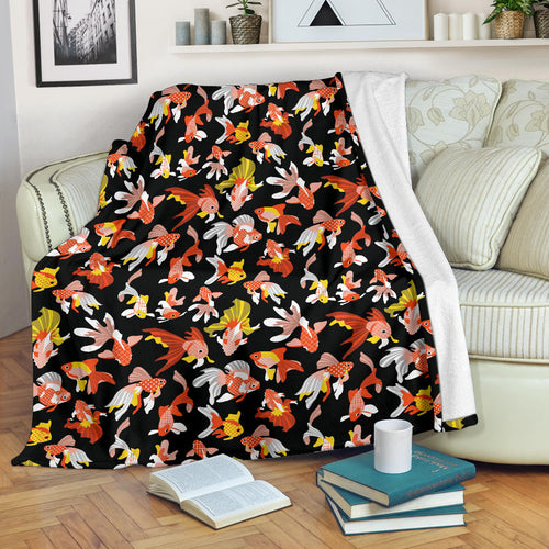 Goldfish Pattern Print Design 03 Premium Blanket