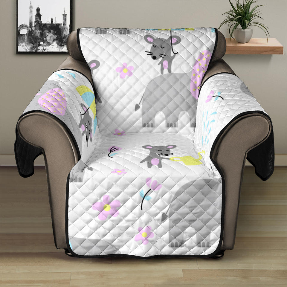 Cute elephant mouse pattern Recliner Cover Protector