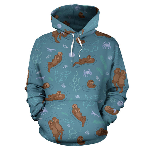 Sea Otters Pattern Men Women Pullover Hoodie