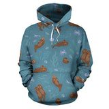 Sea Otters Pattern Men Women Pullover Hoodie