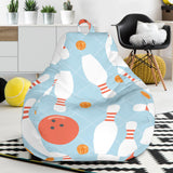 Bowling Ball Bowling Pins Blue Blackground Bean Bag Cover