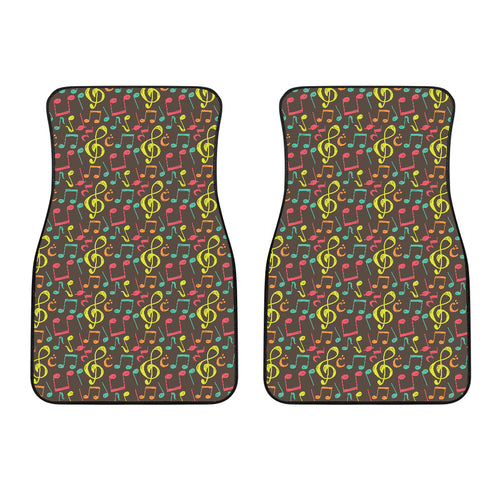 Music Notes Pattern Print Design 05 Front Car Mats
