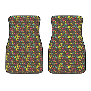 Music Notes Pattern Print Design 05 Front Car Mats