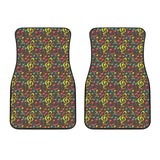 Music Notes Pattern Print Design 05 Front Car Mats