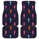 Watercolor Colorful Seahorse Pattern Front And Back Car Mats