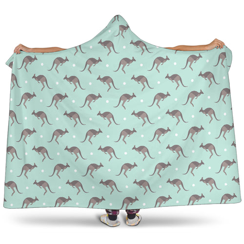 Kangaroo Pattern Background Hooded Blanket