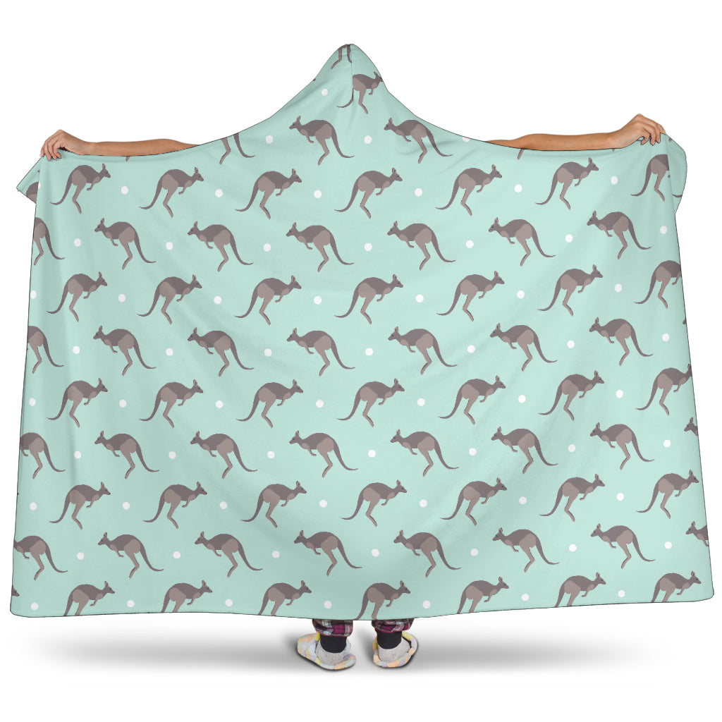 Kangaroo Pattern Background Hooded Blanket