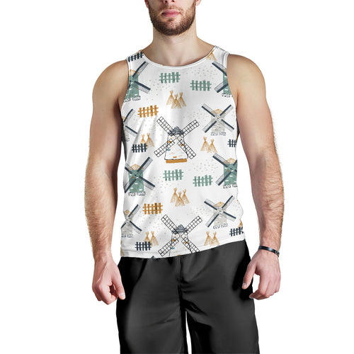windmill pattern Men Tank Top