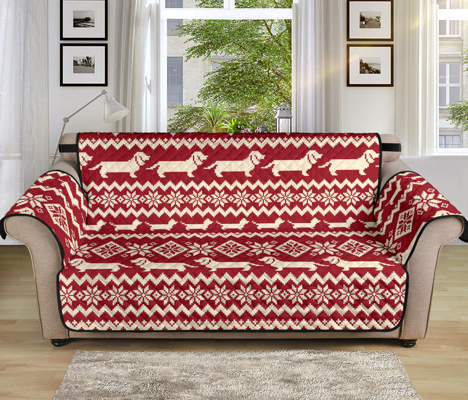 Dachshund Nordic pattern Sofa Cover Protector