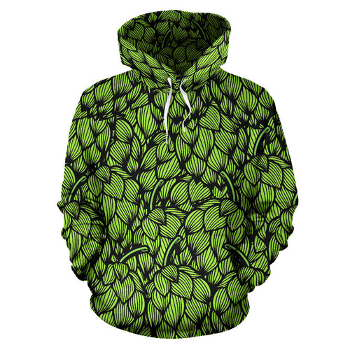 Green Hop Pattern Men Women Pullover Hoodie