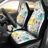 Cute Elephants Palm Tree Flower Butterfly Pattern Universal Fit Car Seat Covers