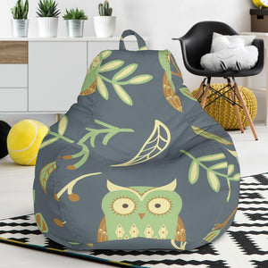 Cute Owls Leaves Pattern Bean Bag Cover