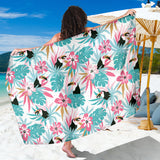 Toucan Tropical Flower Leave Pattern Sarong