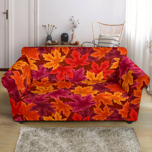 Autumn Maple Leaf Pattern Loveseat Couch Slipcover