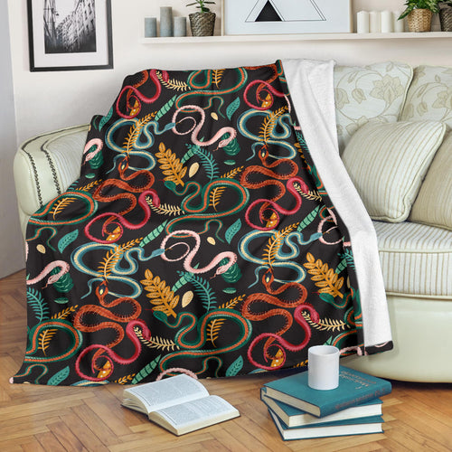 Colorful Snake Plant Pattern Premium Blanket
