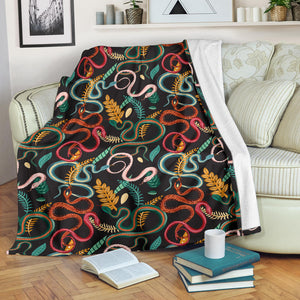 Colorful Snake Plant Pattern Premium Blanket
