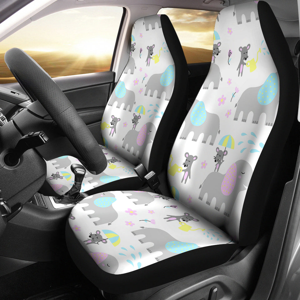 Cute Elephant Mouse Pattern Universal Fit Car Seat Covers