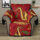 Saxophone cornet pattern red background Recliner Cover Protector