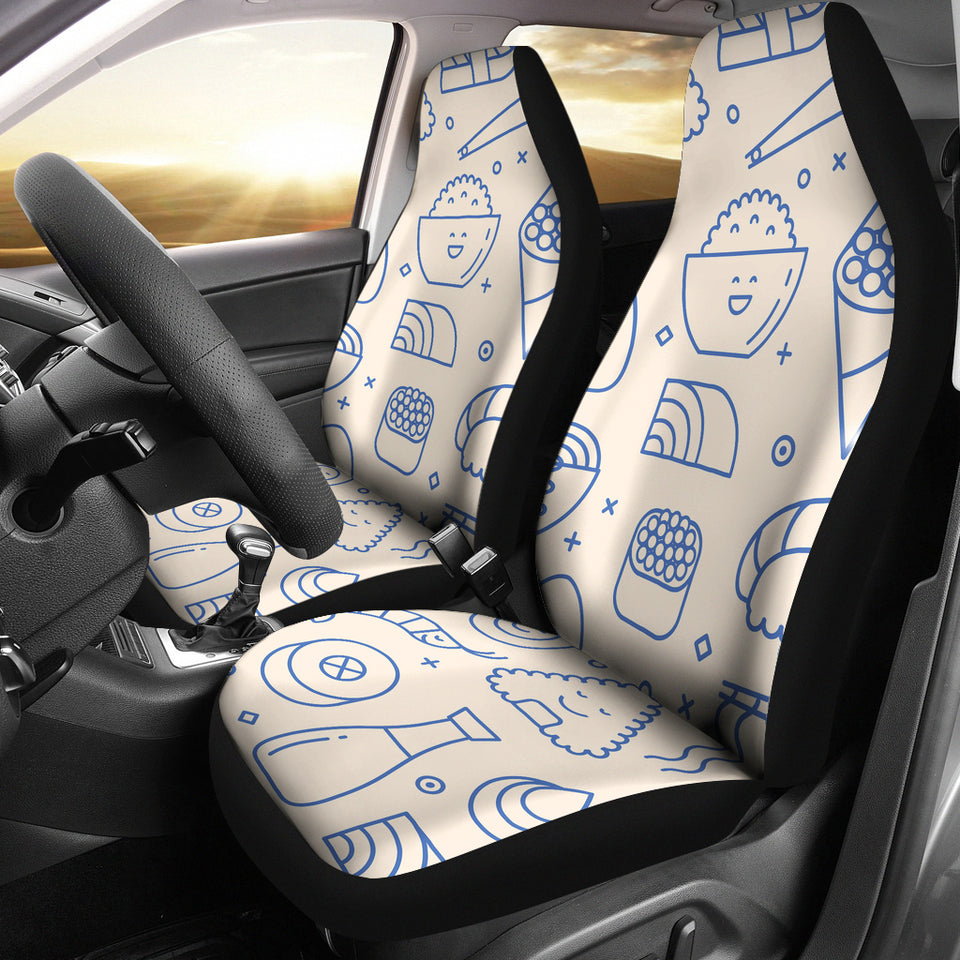 Cute Sushi Icon Pattern  Universal Fit Car Seat Covers