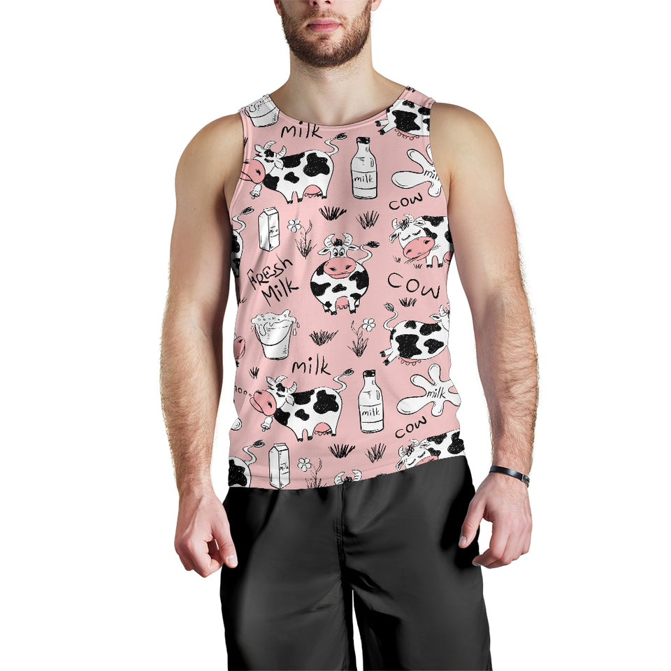 Cows milk product pink background Men Tank Top