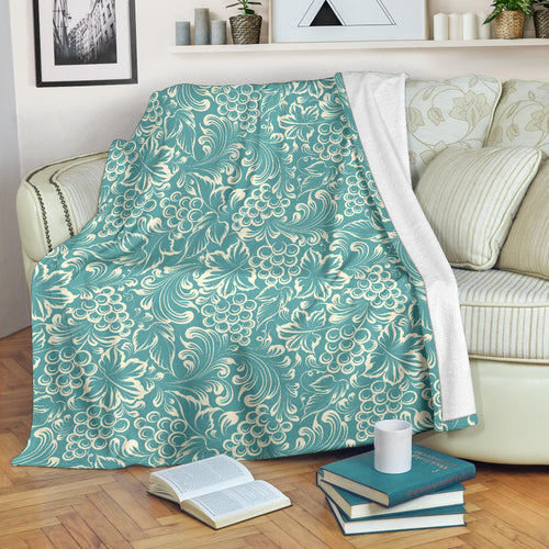 Classic Hand Drawn Grape Pattern Premium Blanket