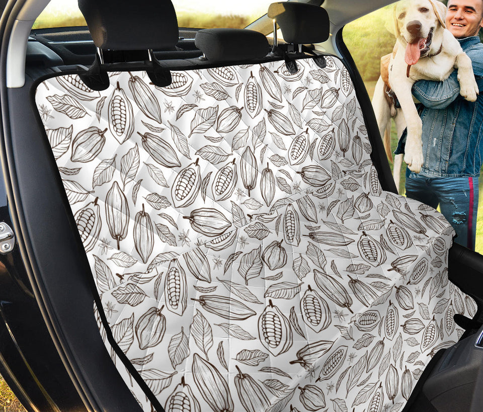 Cocoa Beans Leaves Pattern Dog Car Seat Covers