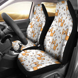 Cute Corgi Heart Star Bone Pattern Universal Fit Car Seat Covers