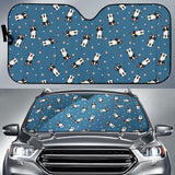 Cute Boston Terrier Dog Spattern Car Sun Shade