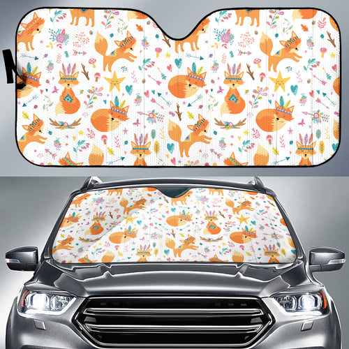 Cute Tribal Fox Pattern Car Sun Shade