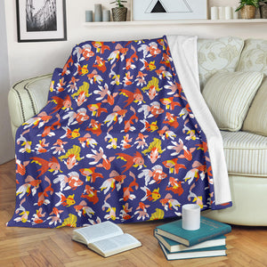 Goldfish Pattern Print Design 04 Premium Blanket