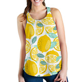 lemon design pattern Women Racerback Tank Top