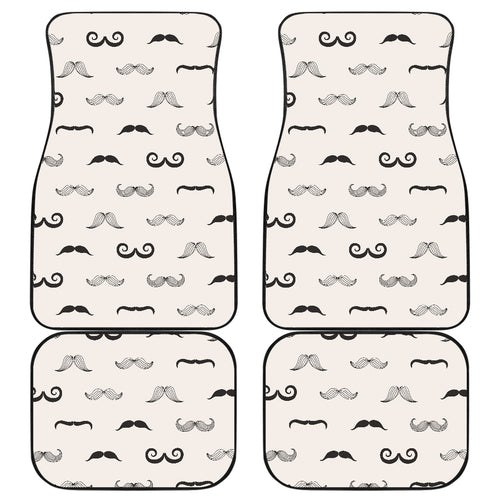 Mustache Beard Pattern Print Design 05 Front and Back Car Mats