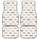 Mustache Beard Pattern Print Design 05 Front and Back Car Mats