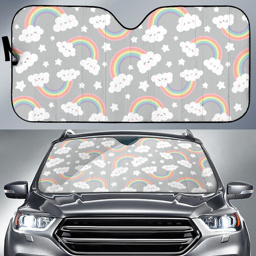 Cute Rainbow Clound Star Pattern Car Sun Shade