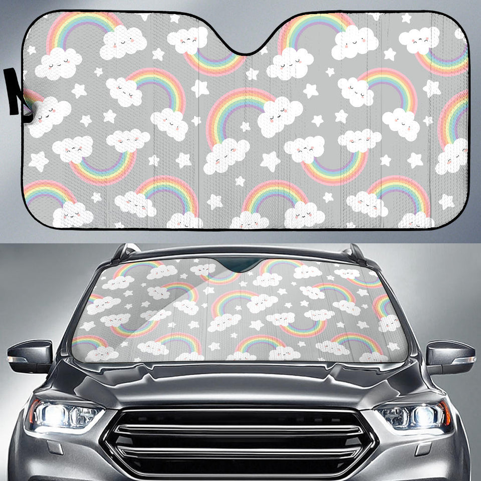 Cute Rainbow Clound Star Pattern Car Sun Shade