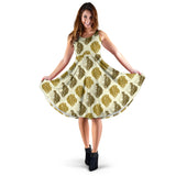 Lion Pattern Print Design 02 Sleeveless Midi Dress