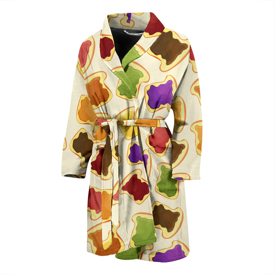 Bread Toast Pattern Print Design 02 Men's Bathrobe