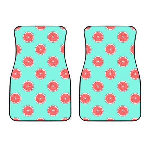 Grapefruit Green Background Front Car Mats