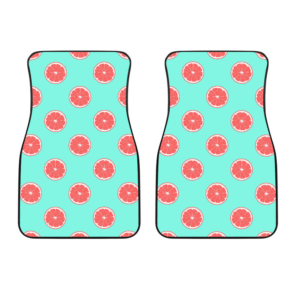 Grapefruit Green Background Front Car Mats