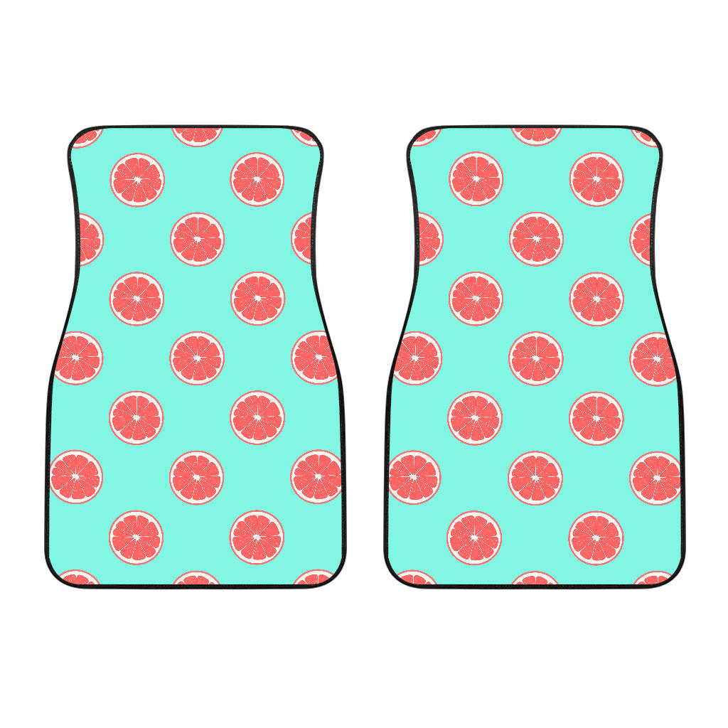 Grapefruit Green Background Front Car Mats