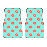 Grapefruit Green Background Front Car Mats