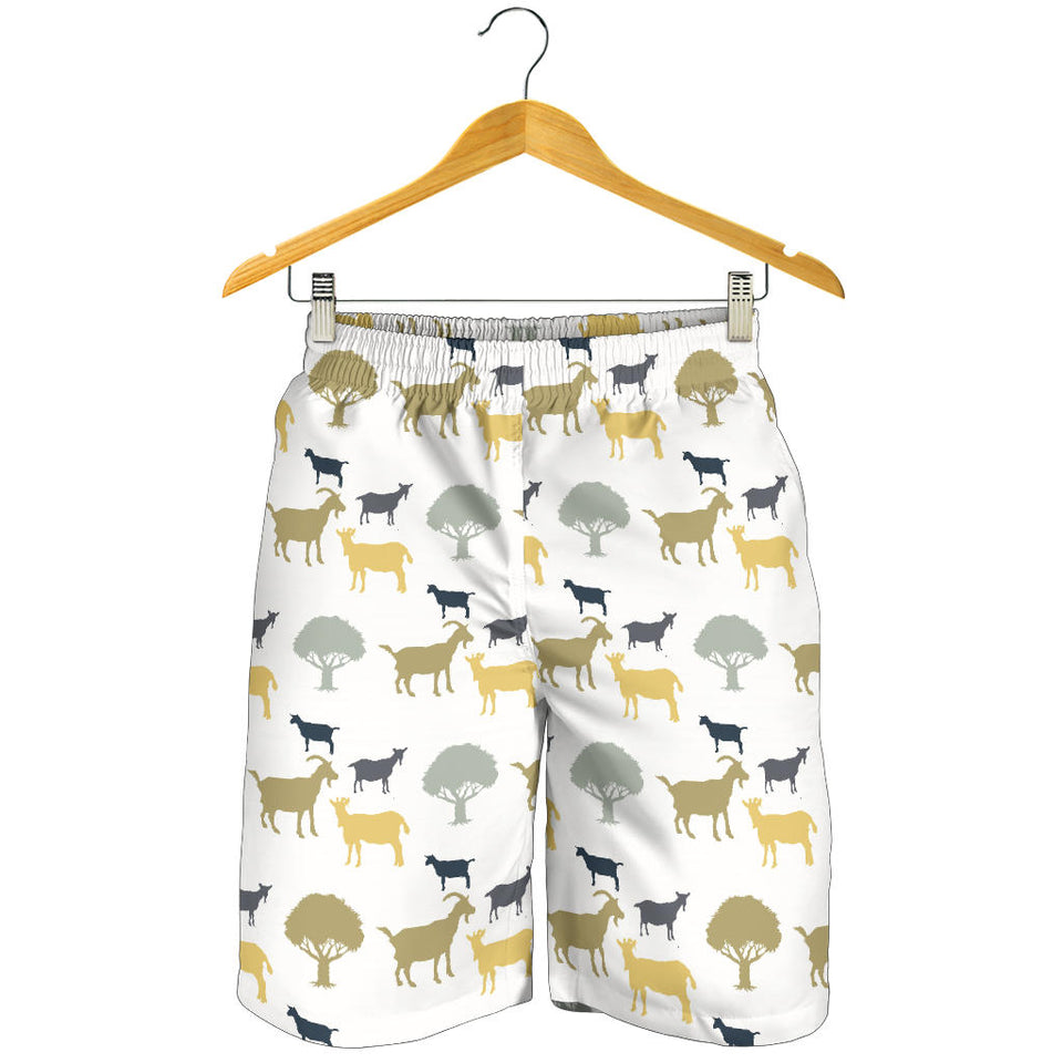 Silhouettes Of Goat And Tree Pattern Men Shorts