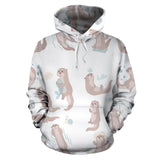Cute Sea Otters Pattern Men Women Pullover Hoodie