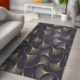 Gold Ginkgo Leaves Area Rug